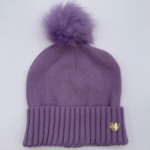 Betsy Johnson Knit Pom Beanie Lavender